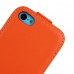 iPhone 5c - Genuine Leather Up Down Flip Protective Phone Cover Case - Pink